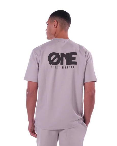 ØNE First Movers T-SHIRT GREY - PUFF LOGO FRONT/BACK