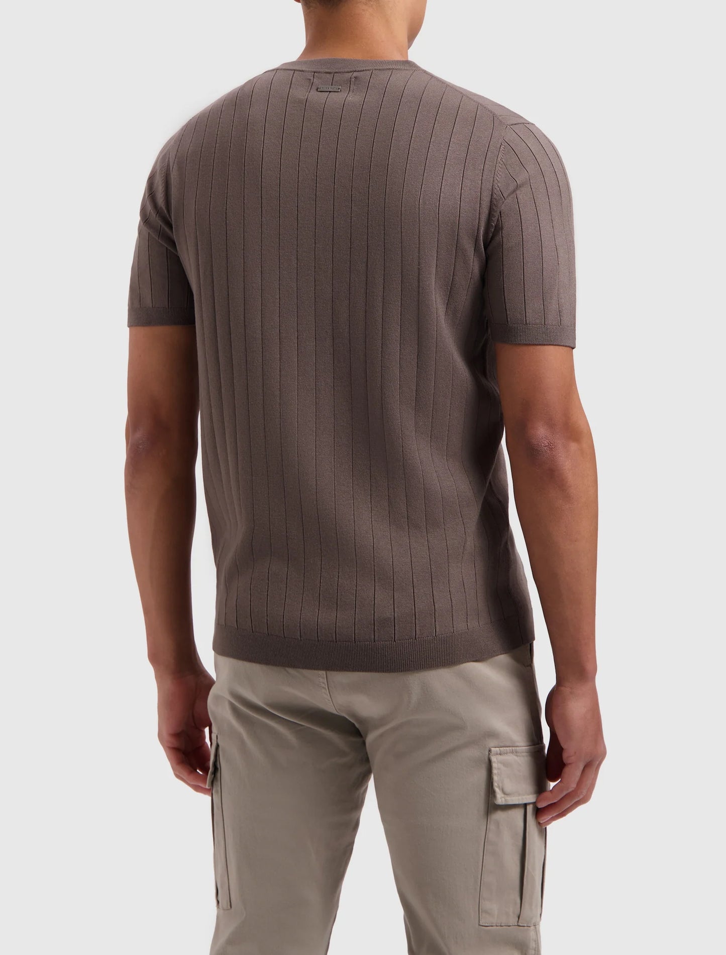 PURE PATH VERTICAL STRIPED KNITWEAR T-SHIRT