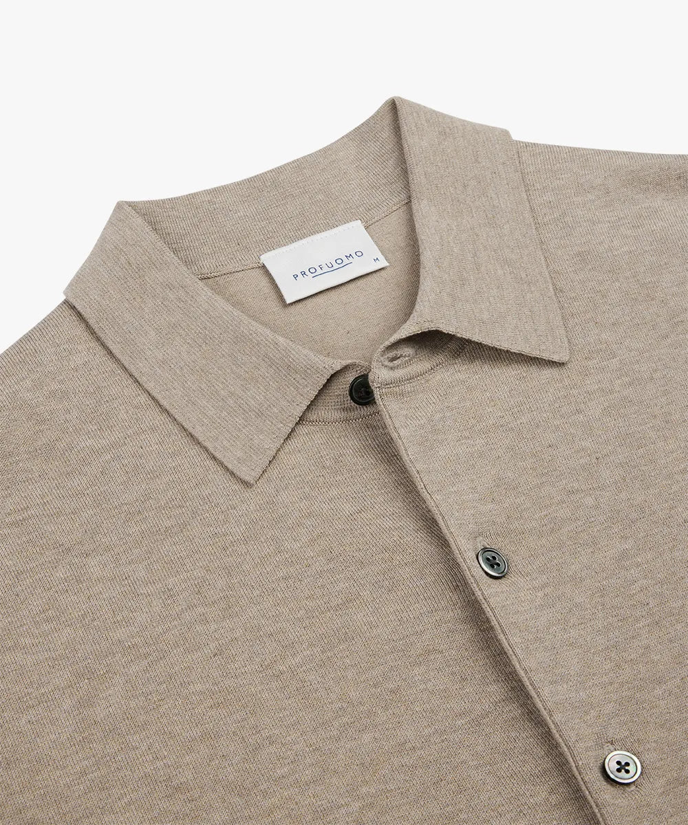 Profuomo beige mélange luxe polo PPVJ10022D