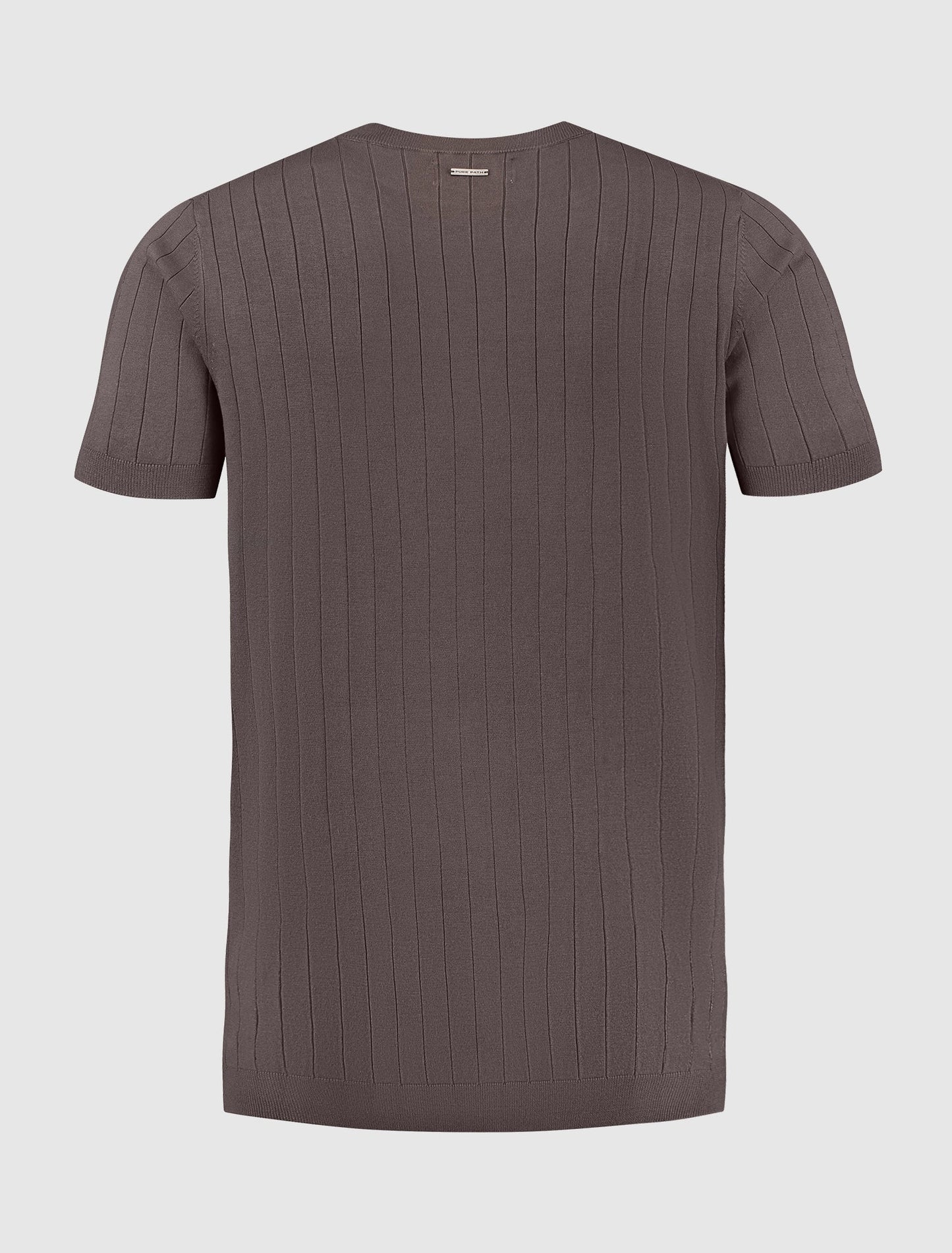 PURE PATH VERTICAL STRIPED KNITWEAR T-SHIRT